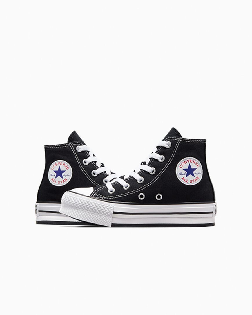 Girls' Converse Chuck Taylor All Star Lift High Top Platform Shoes Black / White / Black | AU 0864EY